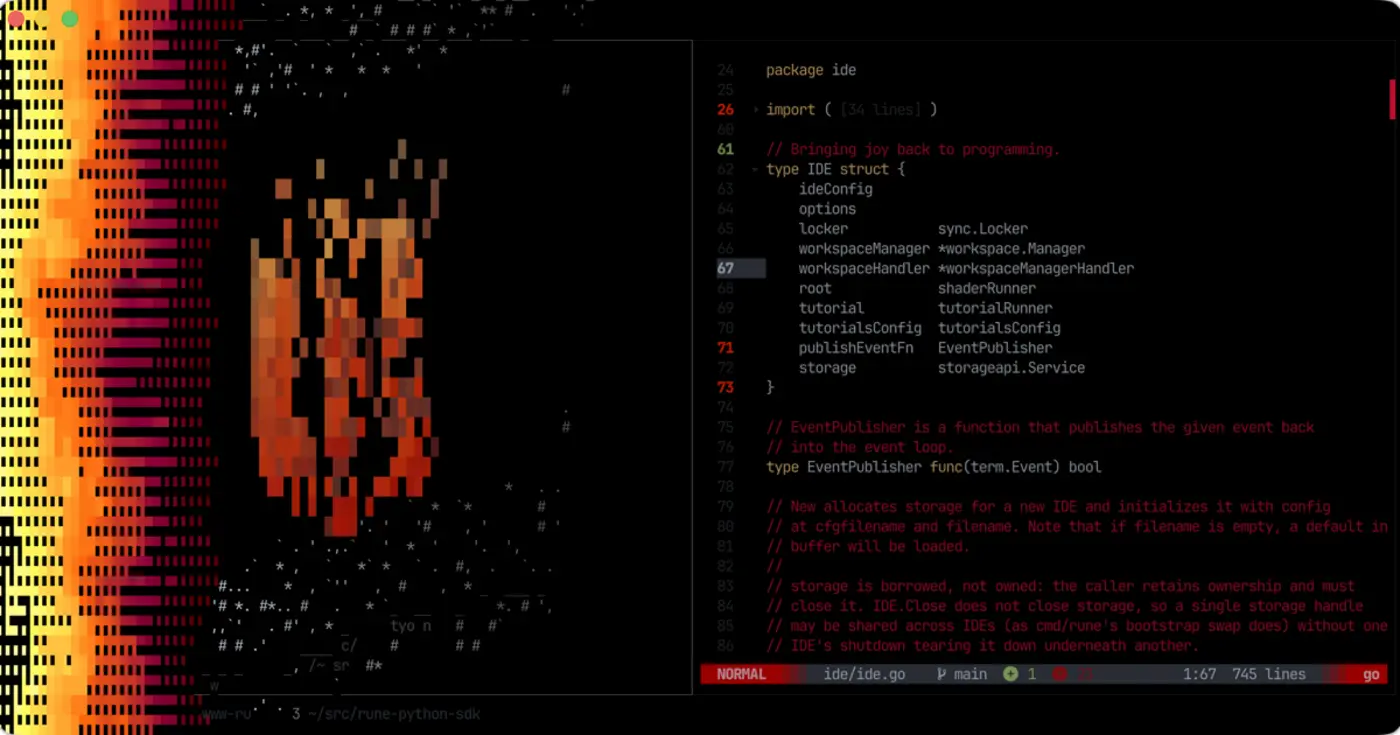 rune 13 adds typescript a helix editor kitty graphics and osc7501
