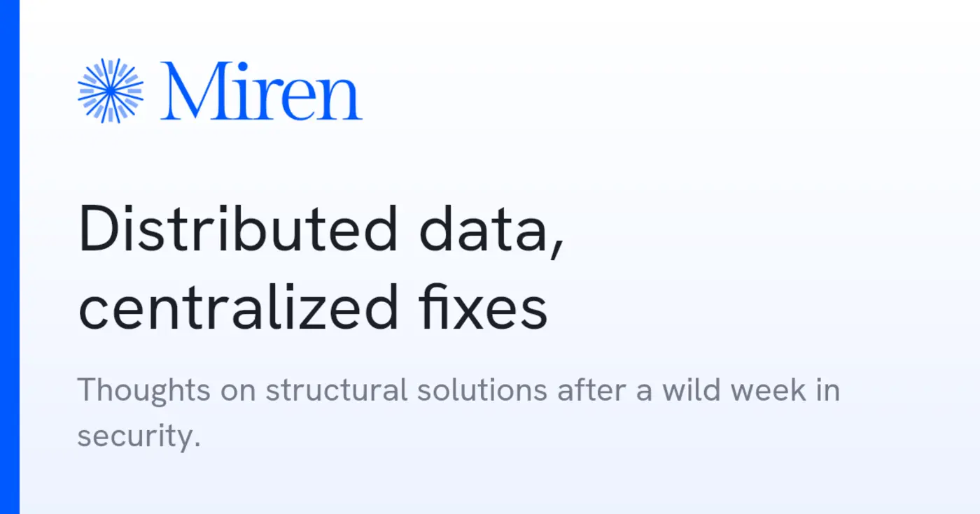 distributed data centralized fixes