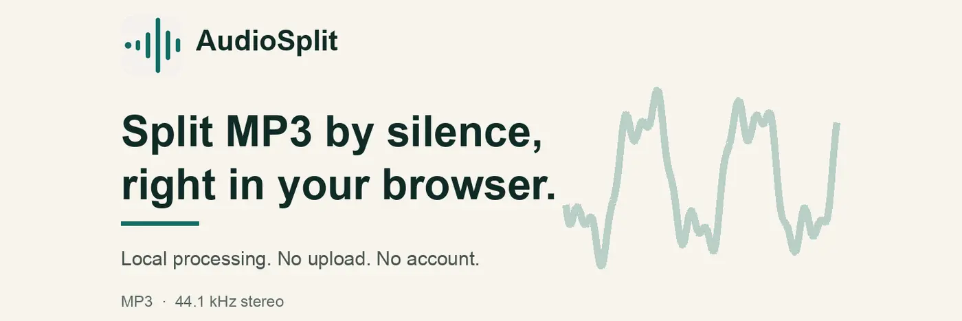 show hn audio splitter split long mp3 files at silence in the browser
