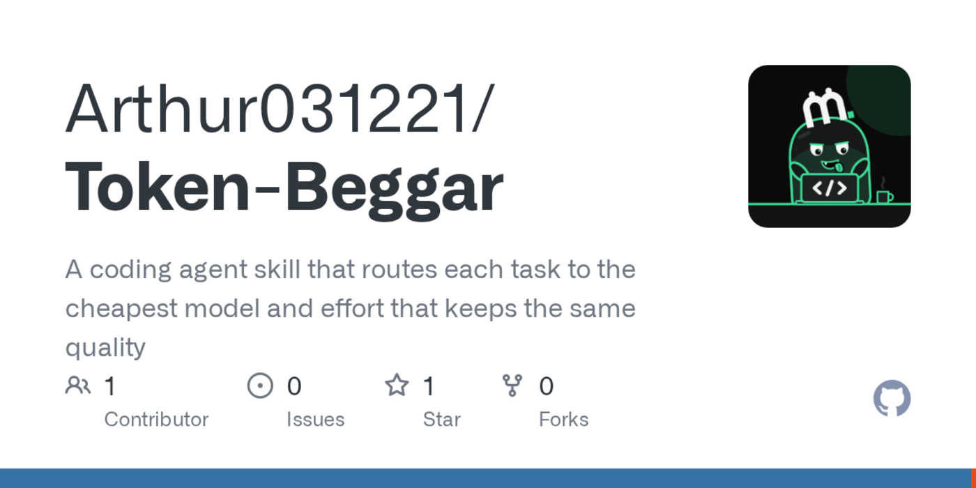 show hn token beggar route coding agent subtasks to cheaper models