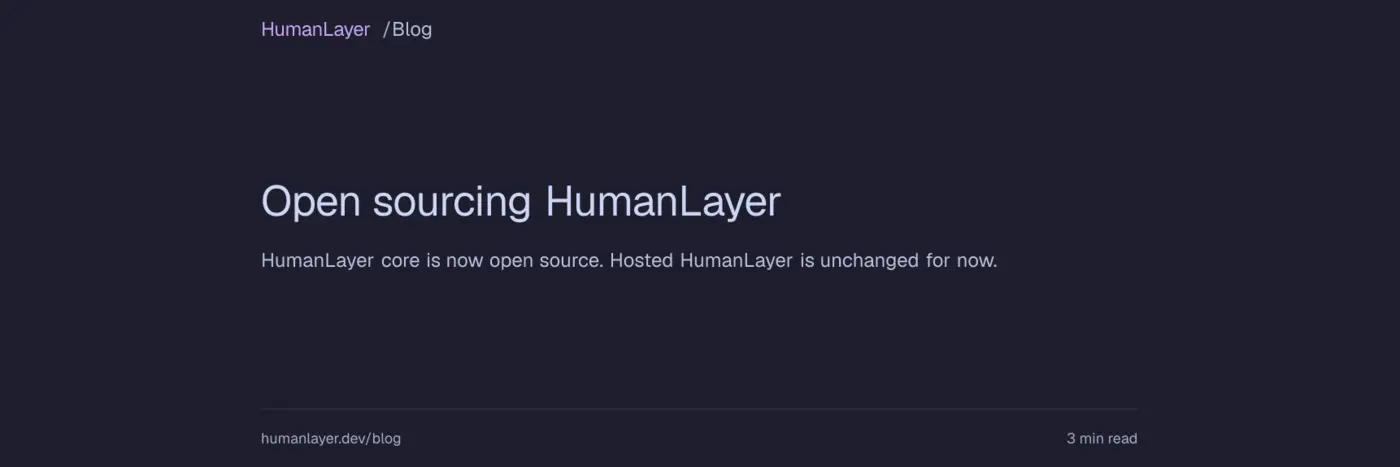humanlayer is now open source