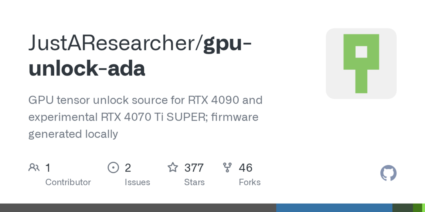 gpu tensor unlock source for rtx 4090 and experimental rtx 4070 ti super