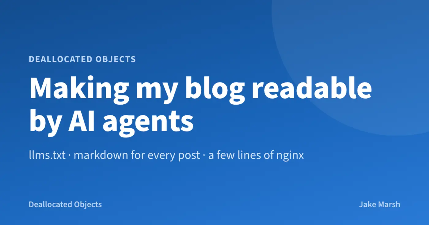 making my blog readable by ai agents