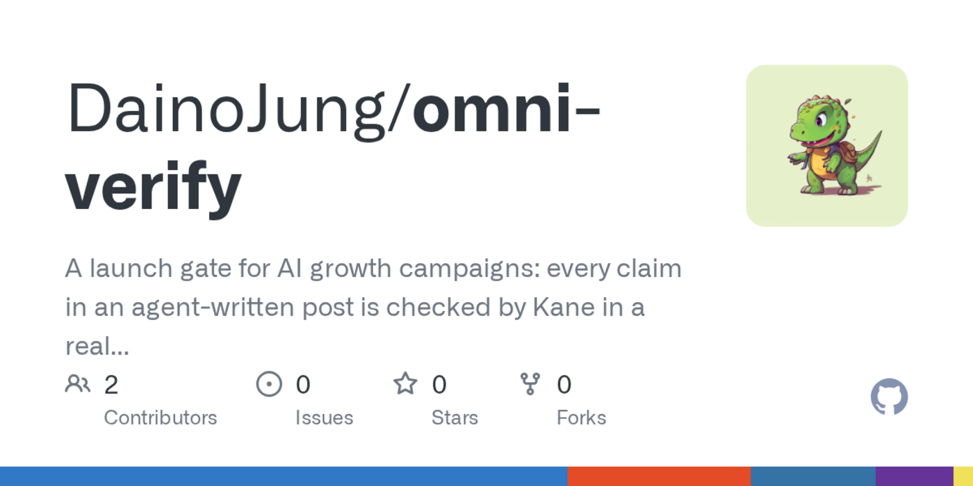 show hn omni verify my ai agent canx27t post until kane checks every promise
