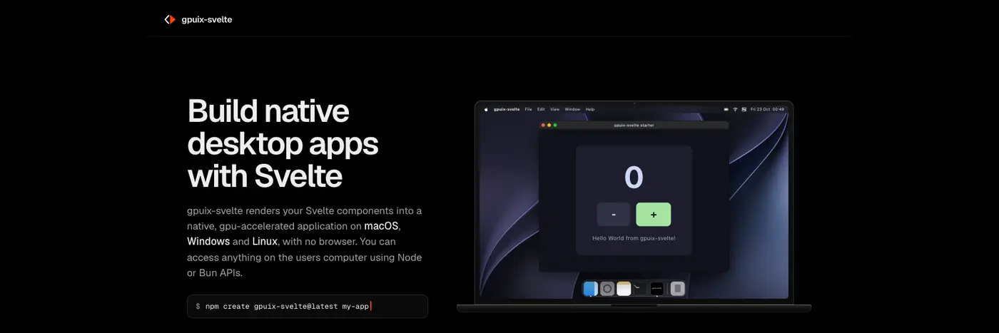 gpuixsvelte build native desktop apps with svelte