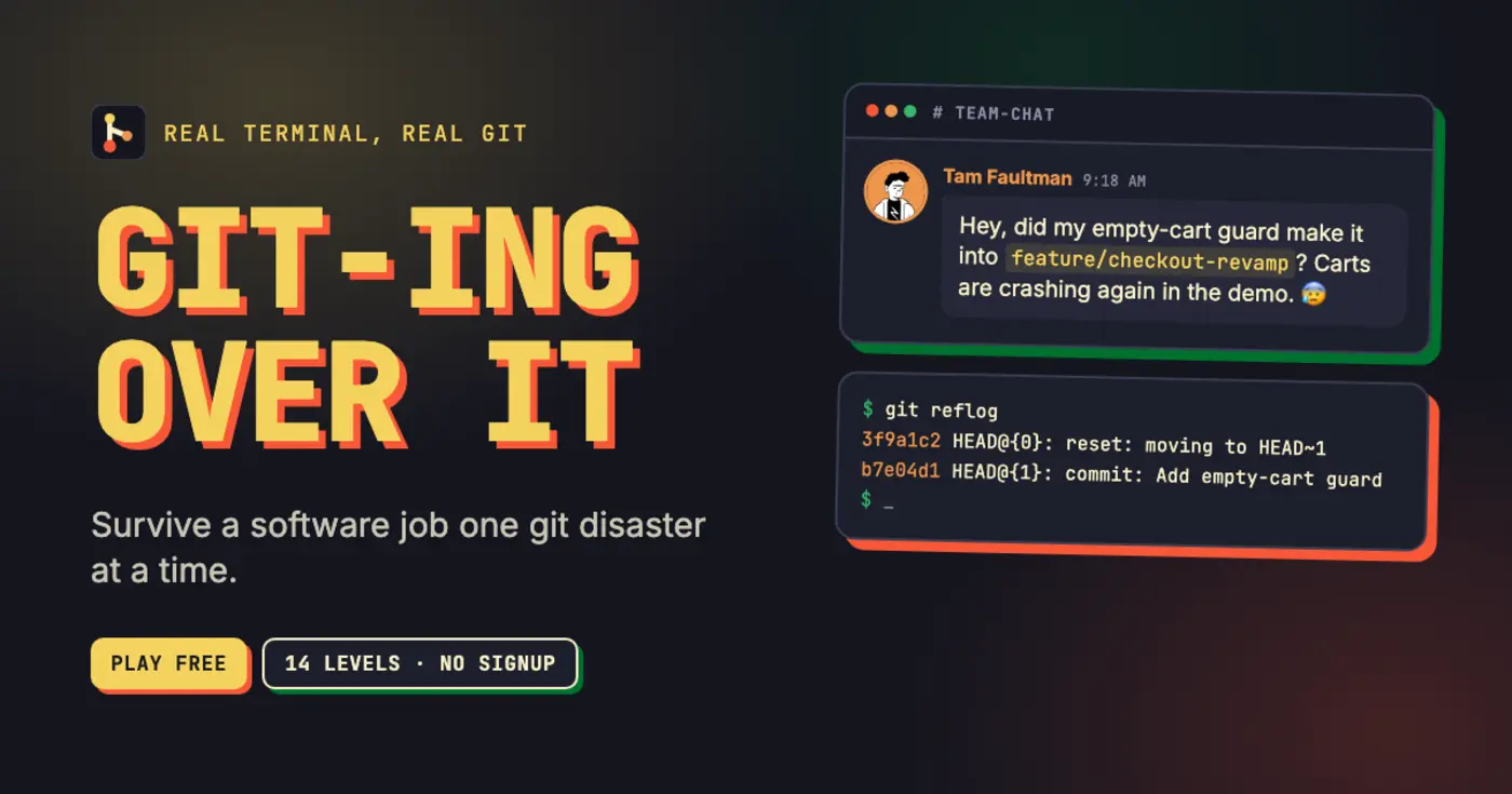 show hn giting over it learn git like youx27ll use it irl