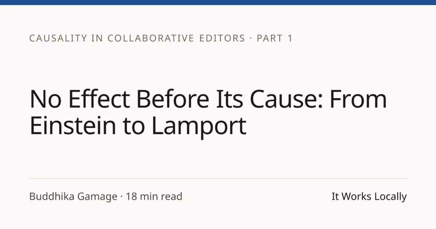no effect before its cause from einstein to lamport