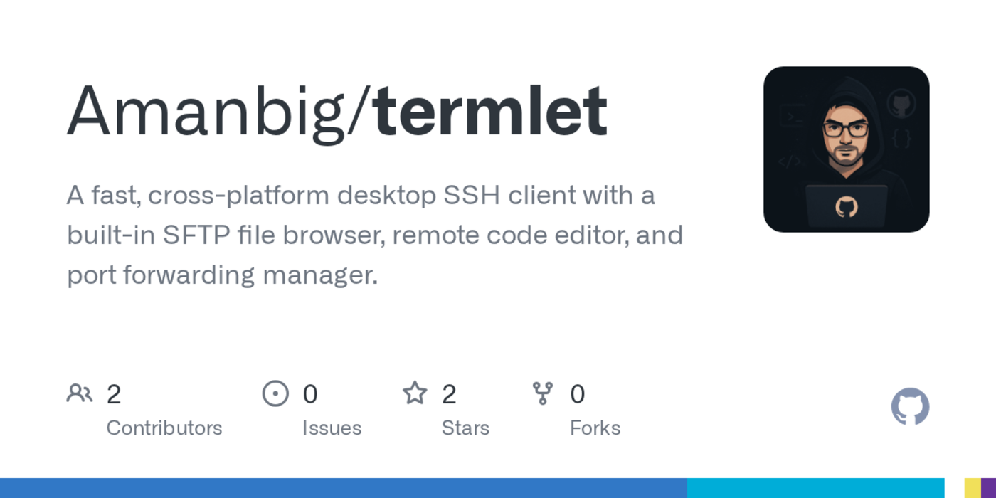 termlet modern crossplatform ssh terminal and sftp client