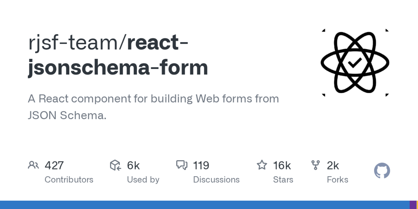 a react component for building web forms from json schema