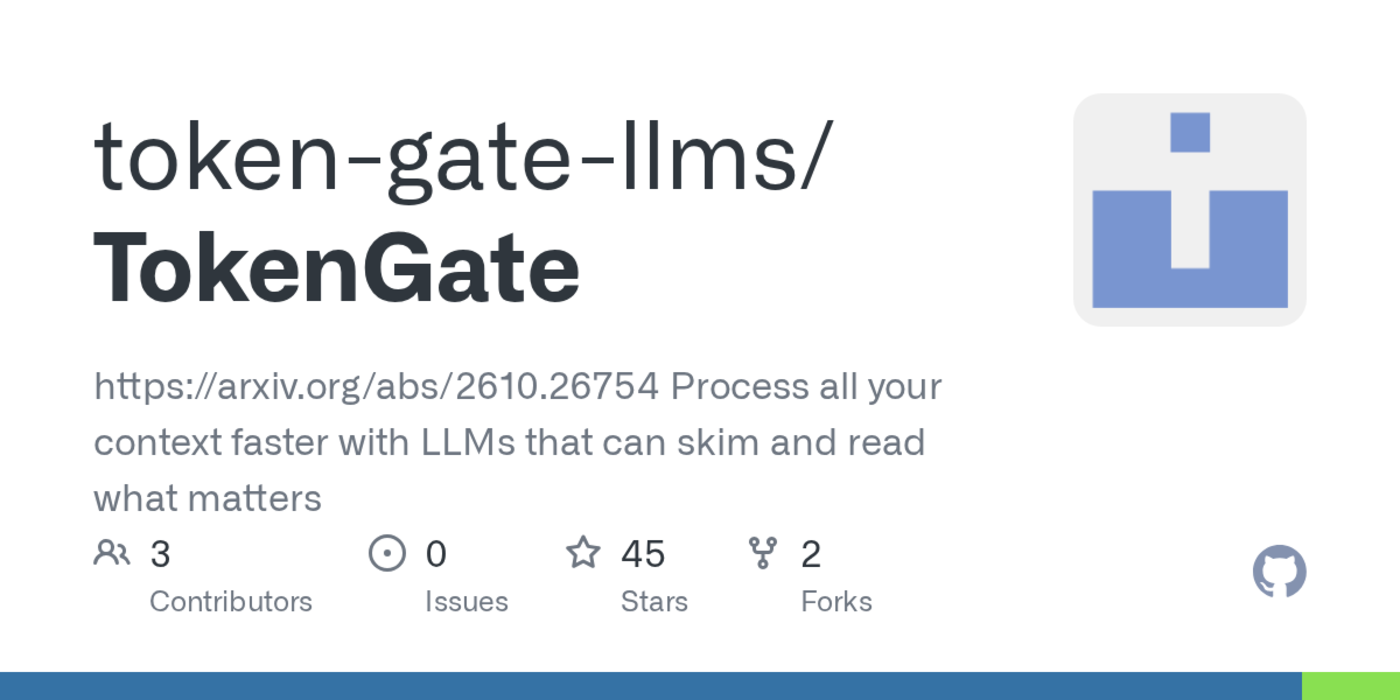 tokengate adapting llms for prefill with learned skimming for 11x speedup