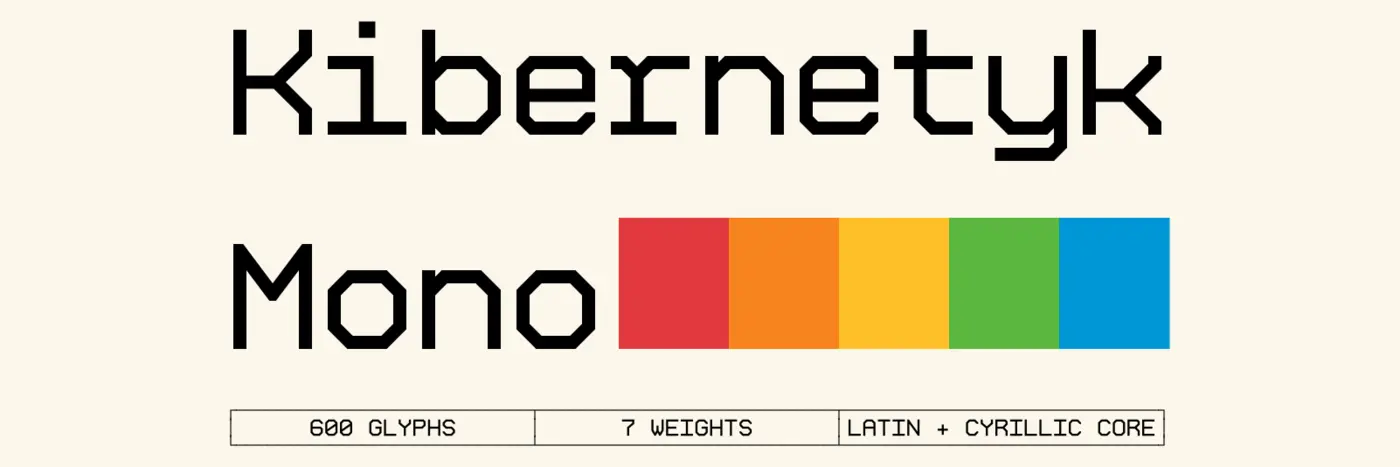 kibernetykmono a geometric monospace typeface