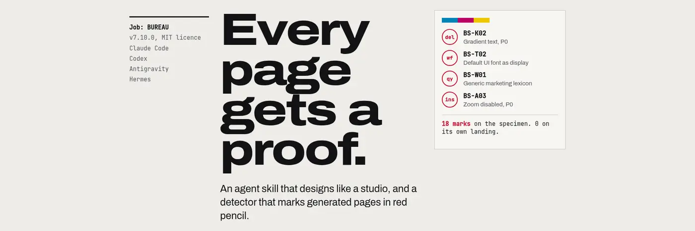 bureau bureau an agent skill that designs like a studio