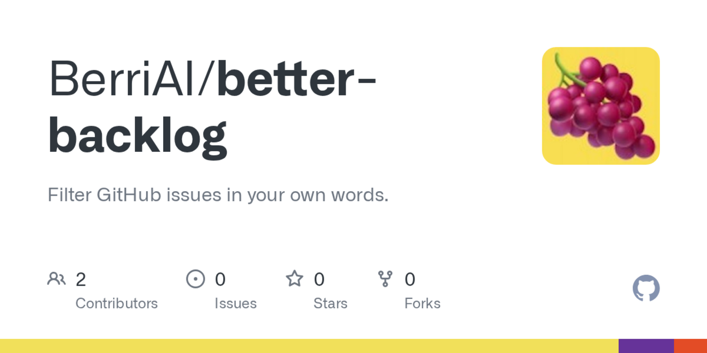 show hn better backlog filter github issues with decision models