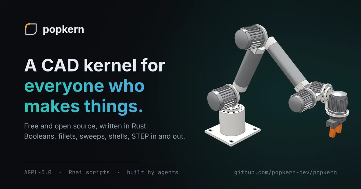 show hn popkern opensource cad kernel with g2 corner blends browser ide