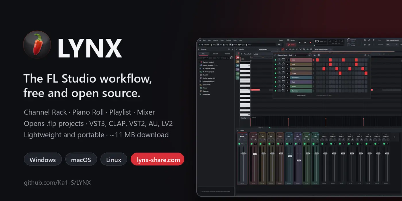 ix27m building lynx an opensource daw inspired by fl studio freecrossplatform