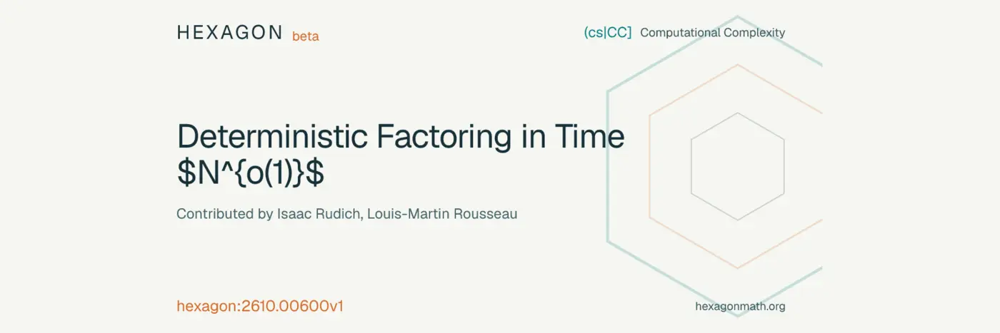 deterministic factoring in time no1