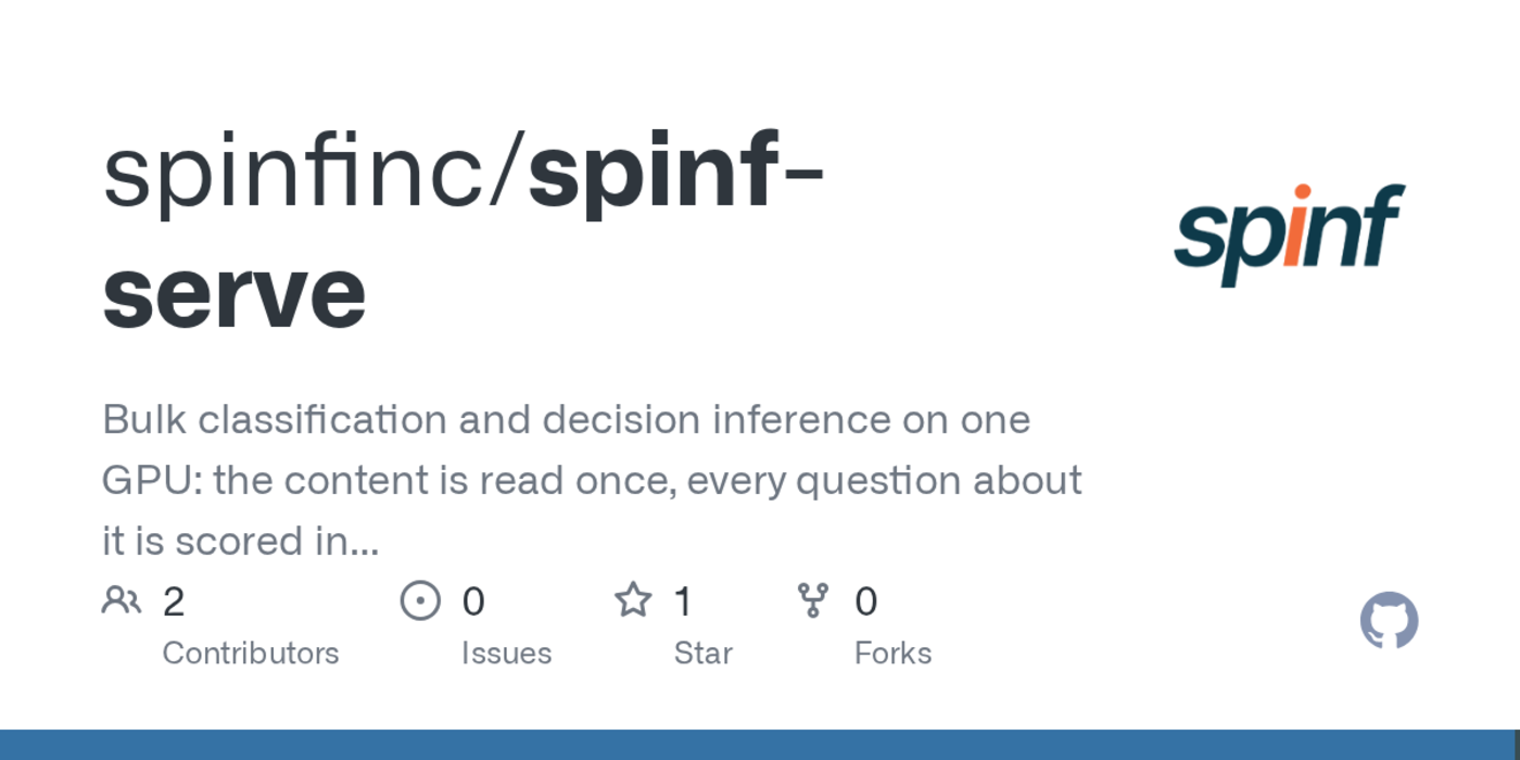 show hn spinfserve inference server for bulk scoring and decisions