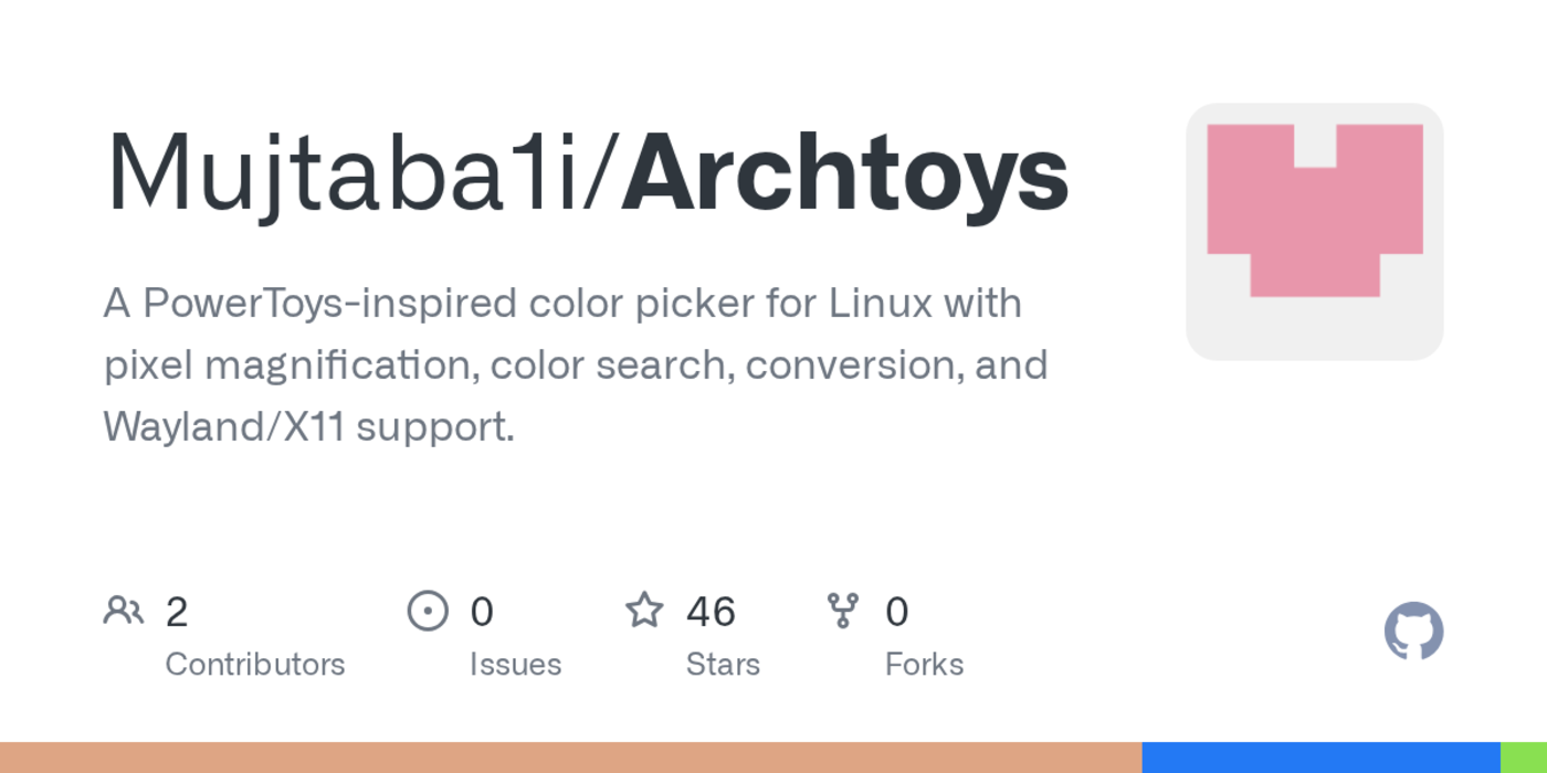 archtoys a fast powertoysstyle color picker for linux rust and slint