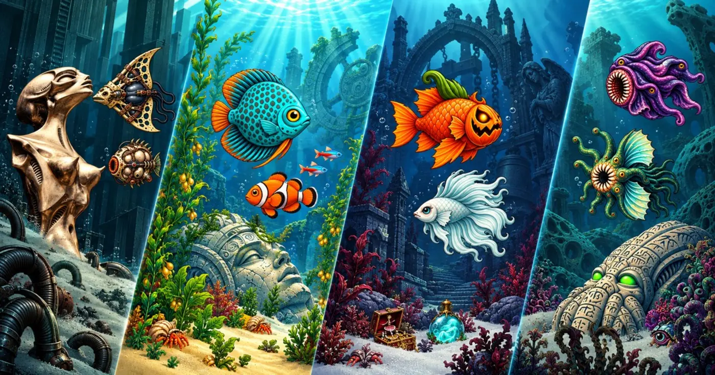 show hn fishoid an ambient fish tank for your screen