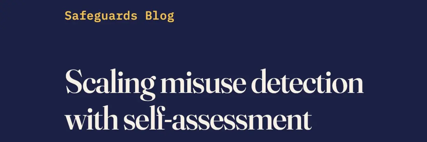anthropic scaling misuse detection with selfassessment of chats