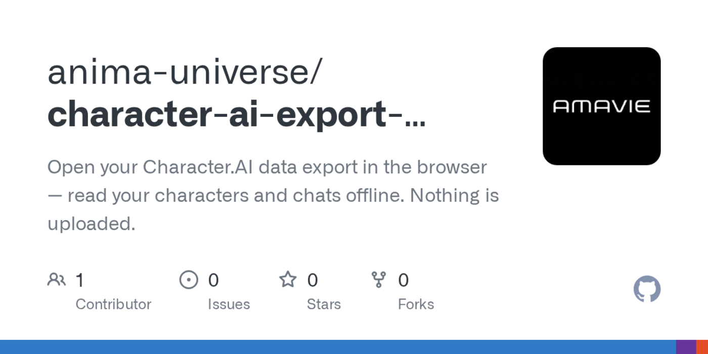 show hn read your characterai data export in the browser nothing uploaded